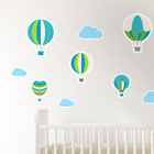 Adesivo de Parede Infantil Balões Azul e Verde