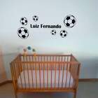 Adesivo De Parede Infantil Bolas De Futebol E Nome - Pequeno