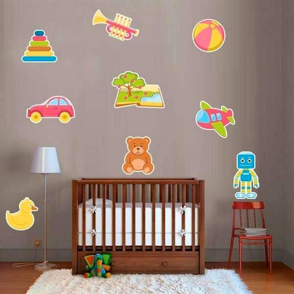 Adesivo De Parede Infantil Brinquedos Infantil - Extra Grande