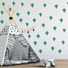 Adesivo De Parede Infantil Cactos Verde Escuro 60un