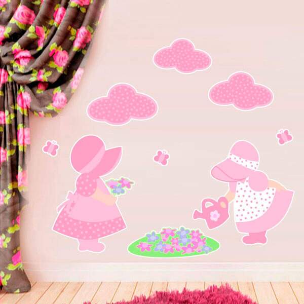 Adesivo De Parede Infantil Camponesas 01 - Médio 51x58cm
