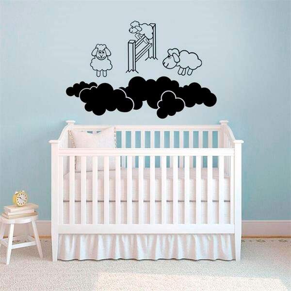 Adesivo De Parede Infantil Carneirinho Mod. 2 - Pequeno 70x40