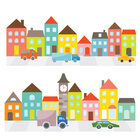 Adesivo De Parede Infantil Casas E Carros