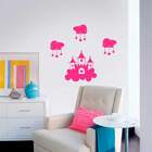 Adesivo De Parede Infantil Castelo E Nuvens - Grande 75x75cm