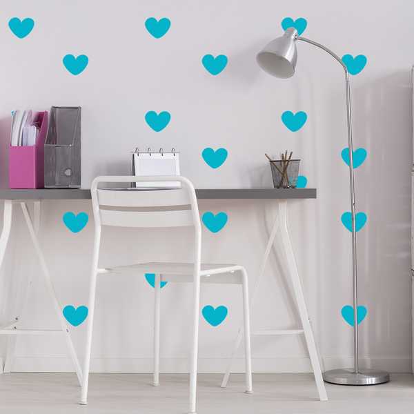 Adesivo de Parede Infantil Coração Azul Turquesa