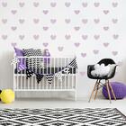 Adesivo De Parede Infantil Coração Lilás Chevron