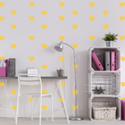 Adesivo De Parede Infantil Corações Amarelos 55un