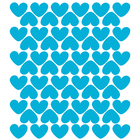 Adesivo De Parede Infantil Corações Azul Celeste 55un