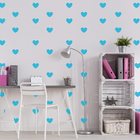 Adesivo De Parede Infantil Corações Azul Celeste 55un