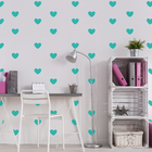 Adesivo De Parede Infantil Corações Azul Tiffany 55un