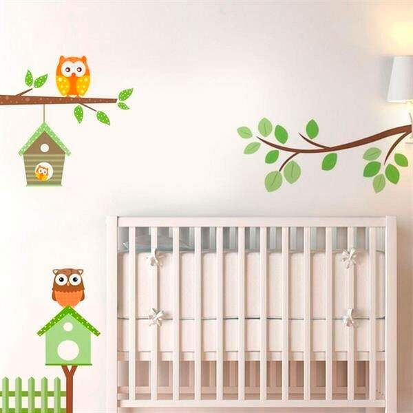 Adesivo De Parede Infantil Corujinha Família-g 125x100cm