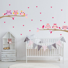 Adesivo de Parede Infantil Corujinhas no Galho