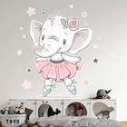 Adesivo De Parede Infantil Elefantinha Bailarina-eg 85x72cm