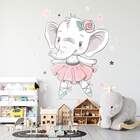 Adesivo De Parede Infantil Elefantinha Bailarina-eg 85x72cm