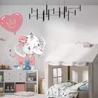 Adesivo De Parede Infantil Elefantinha Com Balão-m 65x53cm