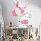 Adesivo De Parede Infantil Elefantinha Com Balões-m 65x50cm