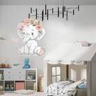 Adesivo De Parede Infantil Elefantinha Com Coroa -es 100x88