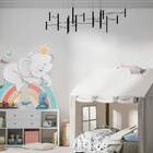 Adesivo De Parede Infantil Elefantinho Arco Íris-eg 85x86cm