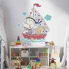 Adesivo De Parede Infantil Elefantinho Marinheiro-eg 85x75cm