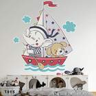 Adesivo De Parede Infantil Elefantinho Marinheiro-es 100x88