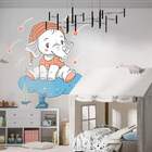 Adesivo De Parede Infantil Elefantinho Nas Nuvens-m 65x64cm