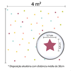 Adesivo de Parede Infantil Estrelas Coloridas 150un