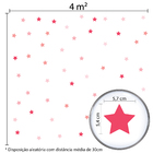 Adesivo de Parede Infantil Estrelas Rosa 108un