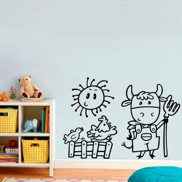Adesivo De Parede Infantil Fazendinha - Médio 58x40cm