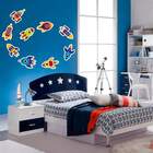 Adesivo De Parede Infantil Foguetinhos Espacial-eg 95x100cm