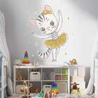Adesivo De Parede Infantil Gatinha Bailarina-es 100x84cm