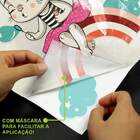 Adesivo De Parede Infantil Gatinha No Arco Íris-g 75x74cm
