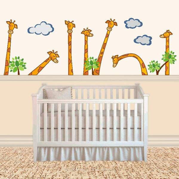 Adesivo De Parede Infantil Girafinhas - Grande 180x100cm