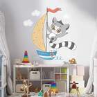 Adesivo De Parede Infantil Guaxinim Marinheiro-g 75x76cm