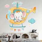 Adesivo De Parede Infantil Helicóptero Amarelo-m 65x67cm