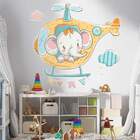 Adesivo De Parede Infantil Helicóptero Amarelo-p 55x57cm
