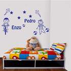 Adesivo De Parede Infantil Irmãozinhos Brincando - Pequeno 42