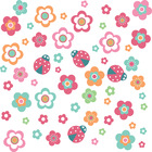Adesivo de Parede Infantil Joaninhas e Flores