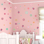 Adesivo de Parede Infantil Joaninhas e Flores