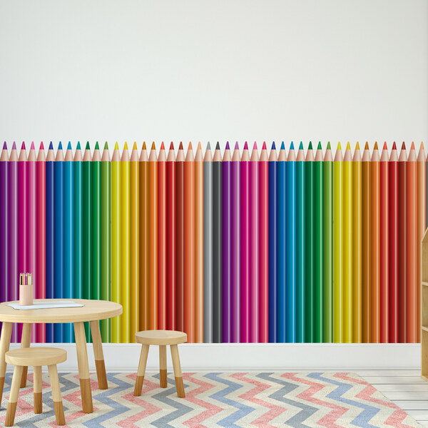 Adesivo de Parede Infantil Lapis de Cor 100x330