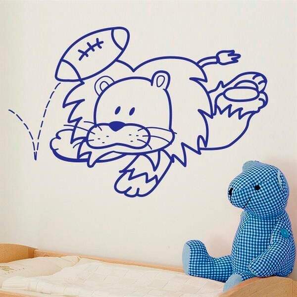 Adesivo De Parede Infantil Leão Com Bola-g 106x70cm