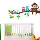 Adesivo De Parede Infantil Macaquinho E Corujinhas - Especial