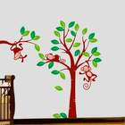 Adesivo De Parede Infantil Macaquinhos Na Arvore-eg 150x160
