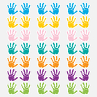 Adesivo De Parede Infantil Mãos Coloridas 8x9cm 42un