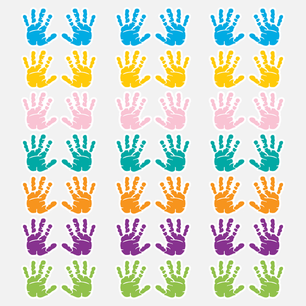 Adesivo De Parede Infantil Mãos Coloridas 8x9cm 42un