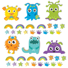 Adesivo De Parede Infantil Monstrinhos