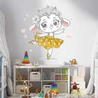 Adesivo De Parede Infantil Ovelinha Bailarina-m 65x64cm