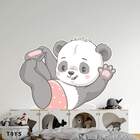 Adesivo De Parede Infantil Pandinha Baby De Rosa-eg 85x106cm