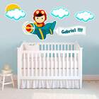 Adesivo De Parede Infantil Piloto De Avião Moreno - Grande 18