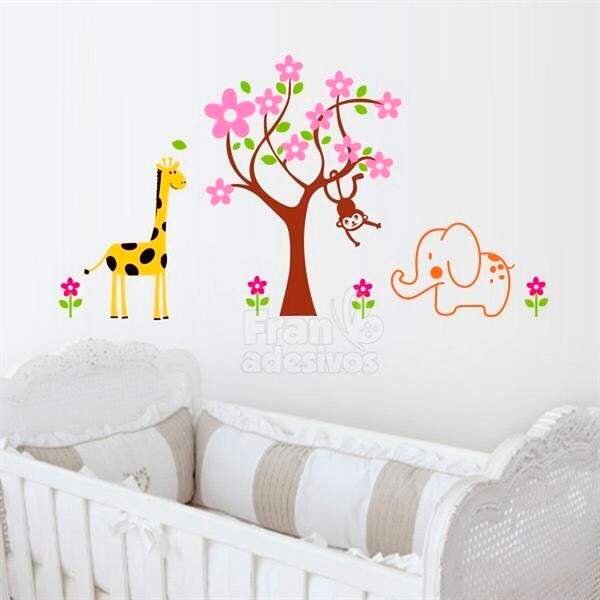 Adesivo De Parede Infantil Safari - Médio 80x148cm