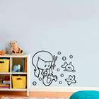 Adesivo De Parede Infantil Sereia Fofa - Extra Grande 98x78cm